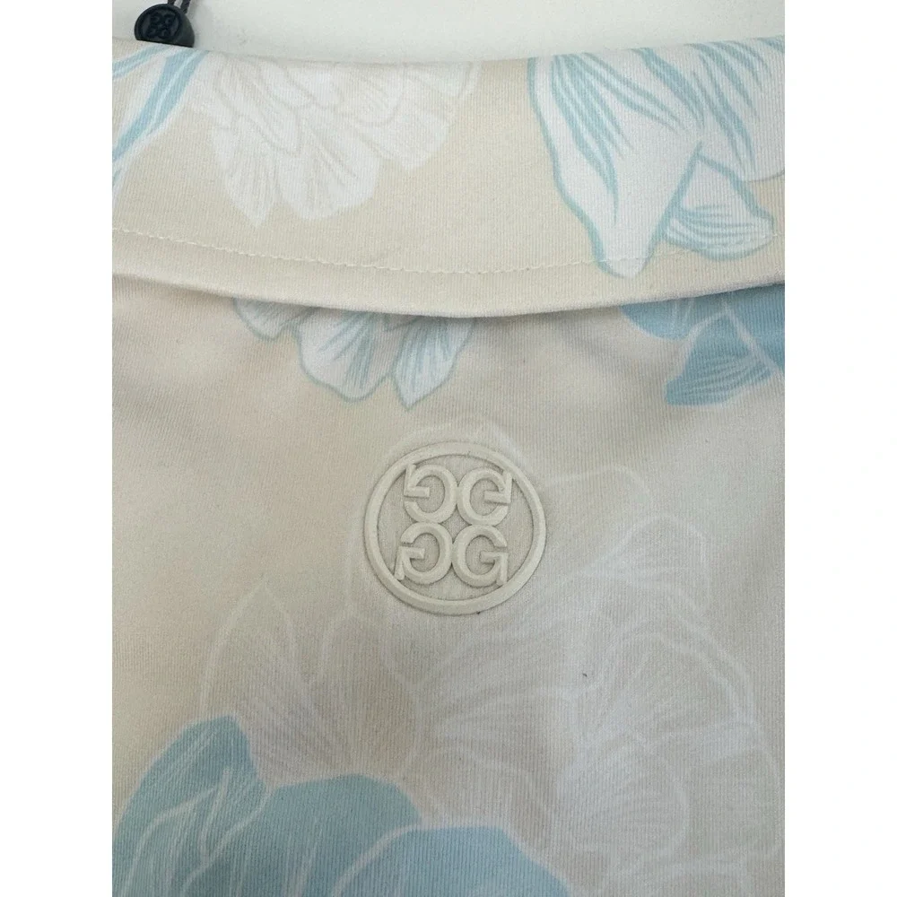 NWT G/Fore Stamped Floral Jersey Golf Polo Shirt Beige/ Stone Size XXL $120 - Picture 10 of 12
